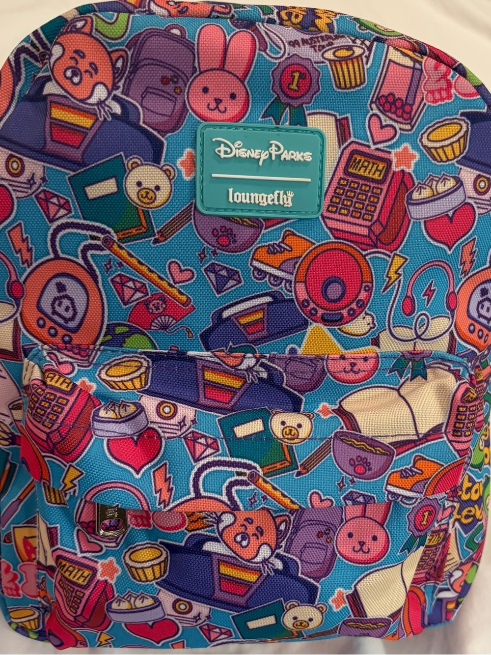 Disney Parks Loungefly mini backpack 4⭐️Town 4Ever all-over print EUC